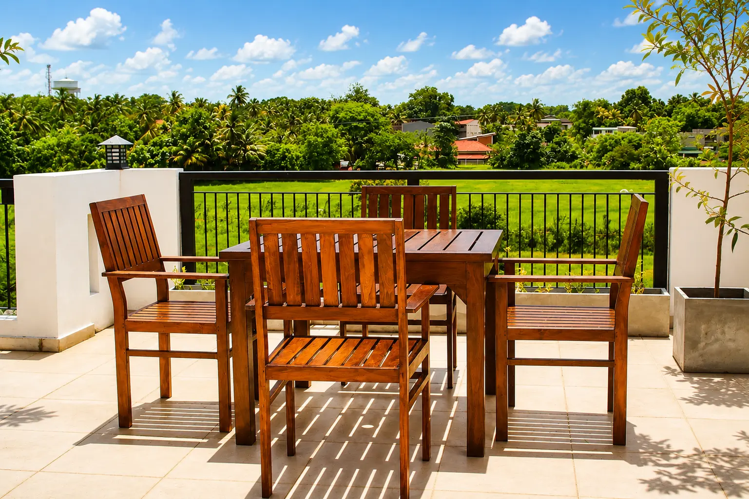 Garden and paddy view at Emerald Edge Villa